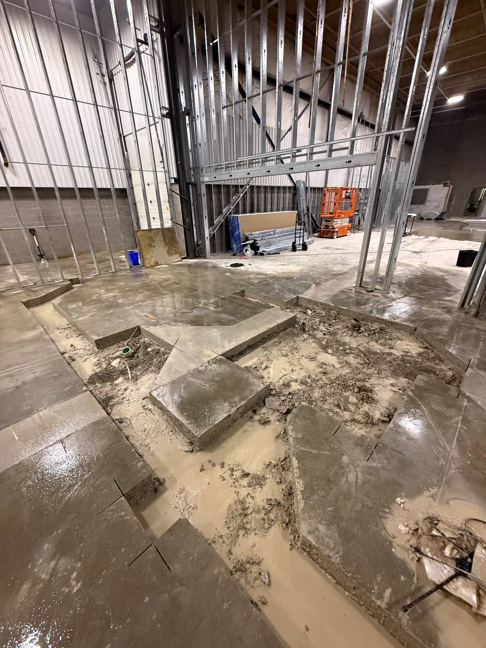 Cutting cement slab